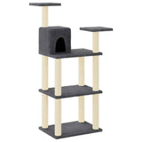 Vidaxl Cat Scratching Post med Sisal Scratching Poster 118,5 cm mörkgrå