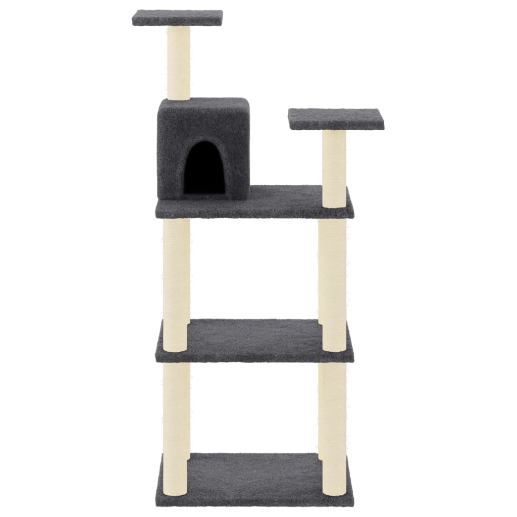 Vidaxl Cat Scratching Post med Sisal Scratching Poster 118,5 cm mörkgrå