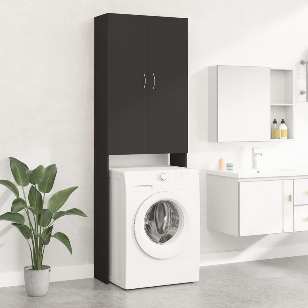 Vidaxl washing machine cabinet 64x25.5x190 cm black