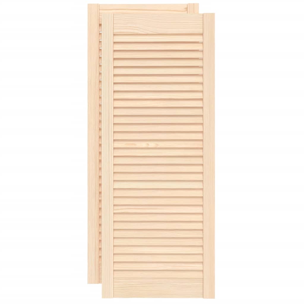 Vidaxl kastdeuren met lamellen 2 st 99,3x39,4 cm massief grenenhout