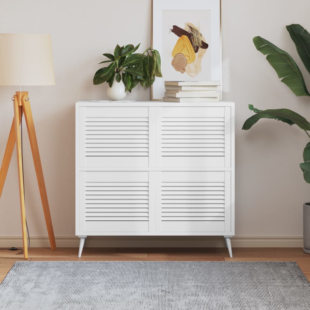 VidaXL Cabinet doors with slats 4 st 39.5x49.4 cm pine wood white