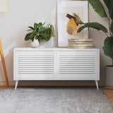 VidaXL Cabinet doors with slats 2 pcs 39.5x59.4 cm pine wood white