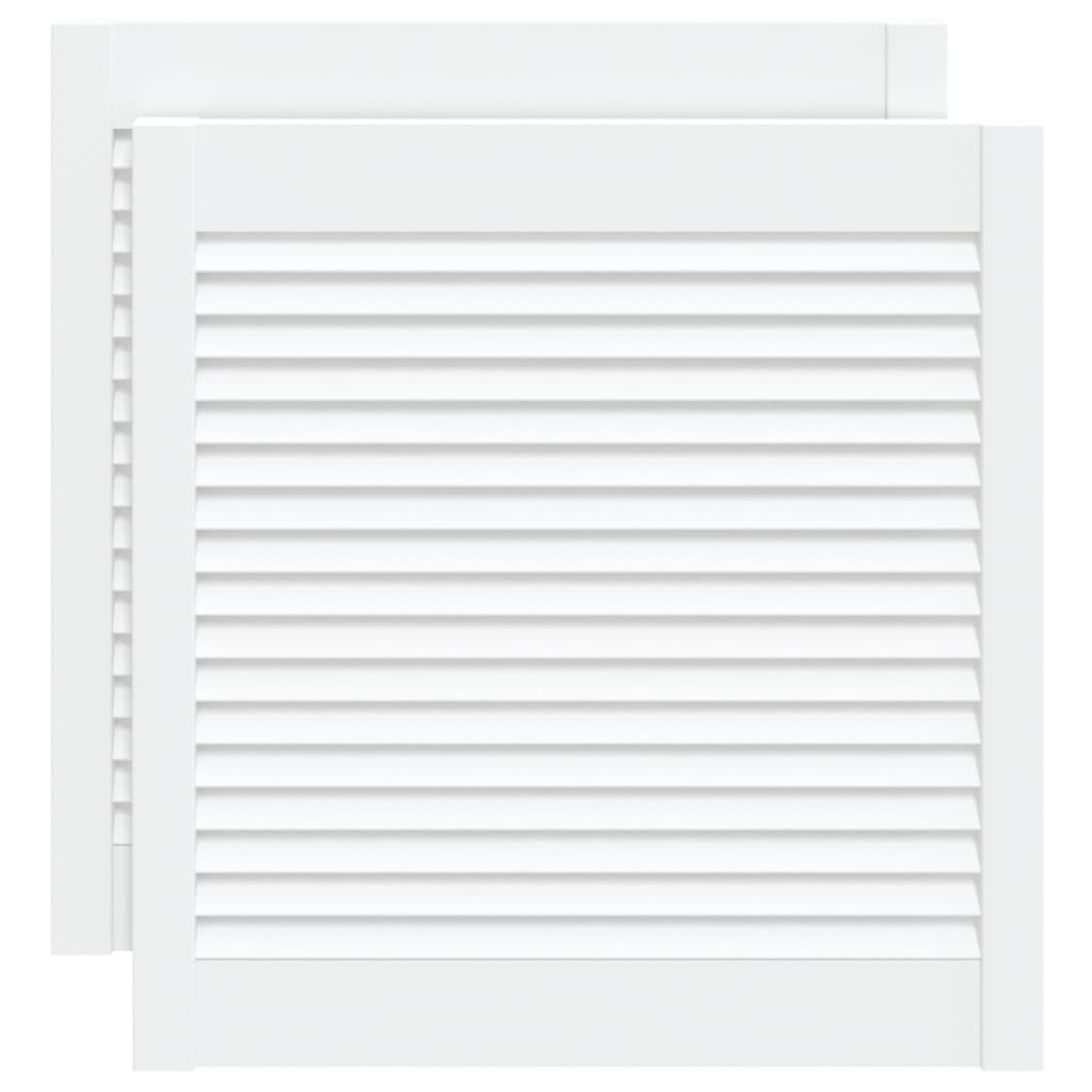 Porte di armadietti Vidaxl con doghe 2 pezzi 61.5x59,4 cm Pino legno bianco