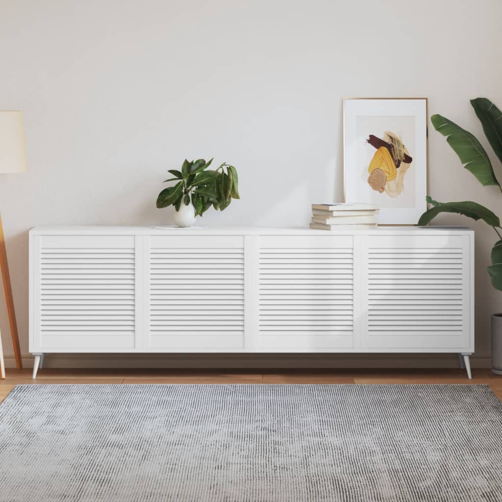 VidaXL Cabinet doors with slats 4 pcs 61.5x59.4 cm pine wood white