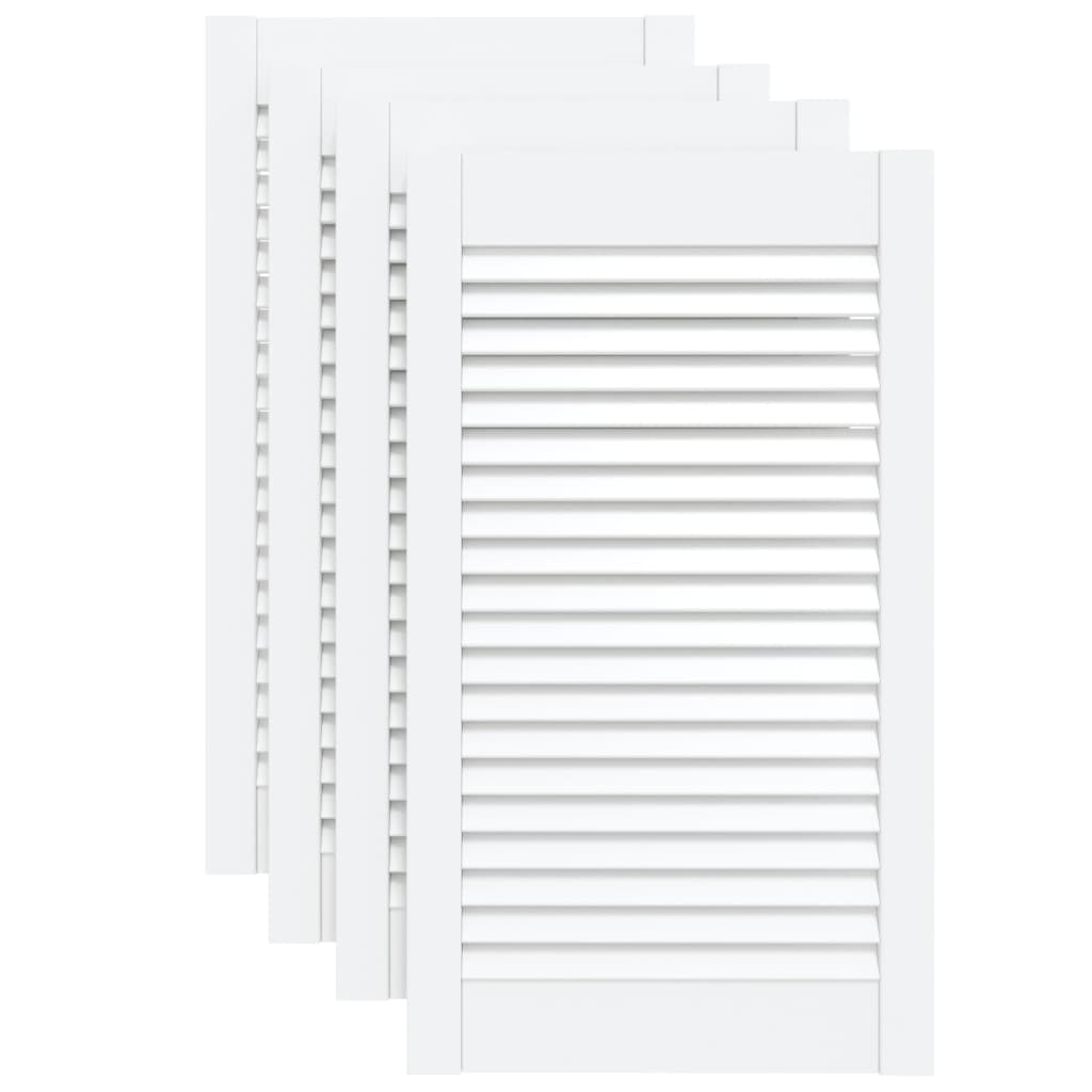 VidaXL Cabinet doors with slats 4 pcs 69x39.4 cm Solid pine white white