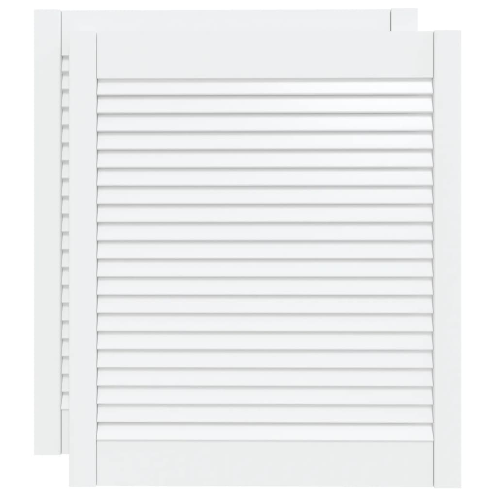 Portes d'armoire Vidaxl avec des lattes 2 pcs 69x59.4 cm Pine solide blanc