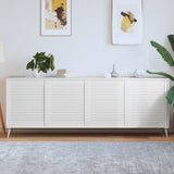 VidaXL Cabinet doors with slats 4 pcs 69x59.4 cm solid pine white white