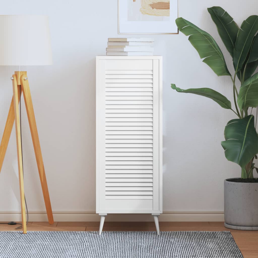 Porte d'armoire Vidaxl avec lattes 99.3x39.4 cm Pine solide blanc