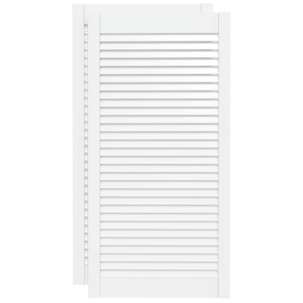 VidaXL Cabinet doors with slats 2 pcs 99.3x49.4 cm pine wood white