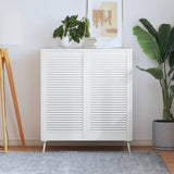 VidaXL Cabinet doors with slats 2 pcs 99.3x49.4 cm pine wood white