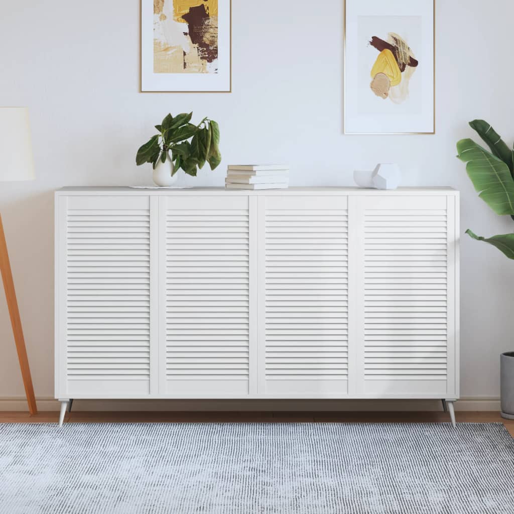 VidaXL Cabinet doors with slats 4 pcs 99.3x49.4 cm Pine wood white