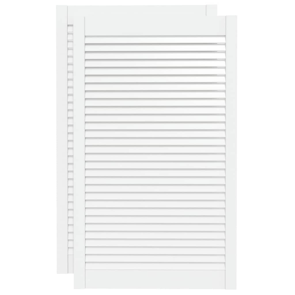VidaXL Cabinet doors with slats 2 pcs 99.3x59.4 cm pine wood white