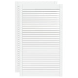 VidaXL Cabinet doors with slats 2 pcs 99.3x59.4 cm pine wood white