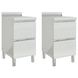 Vidaxl kitchen cabinets commercial 2 sts with 2 drawers of stainless steel