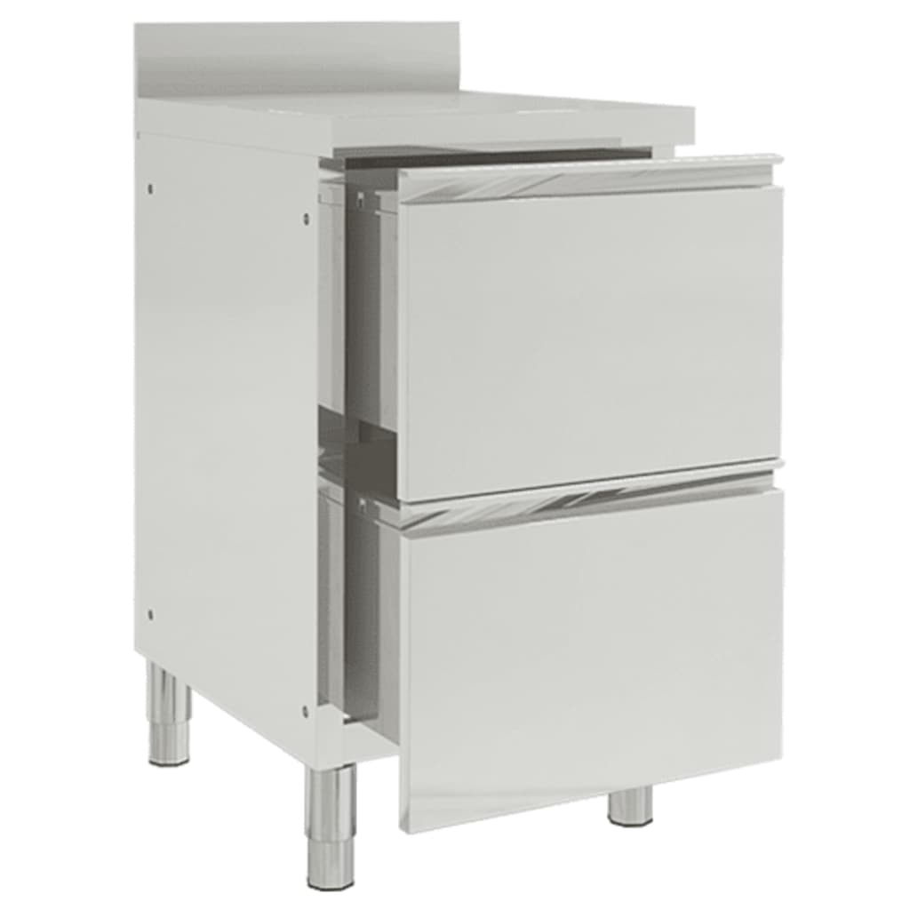 Vidaxl kitchen cabinets commercial 2 sts with 2 drawers of stainless steel