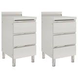 Vidaxl kitchen cabinets Commercial 2 st with 3 drawers of stainless steel