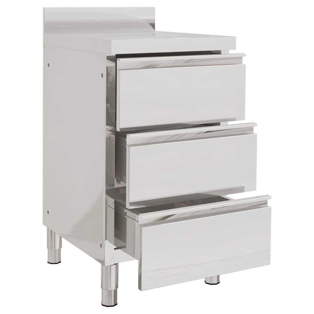 Vidaxl kitchen cabinets Commercial 2 st with 3 drawers of stainless steel