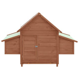 Vidaxl Chicken Coop 150x96x110 cm pevná borovice -dřevo mocha -rozložený a bílý