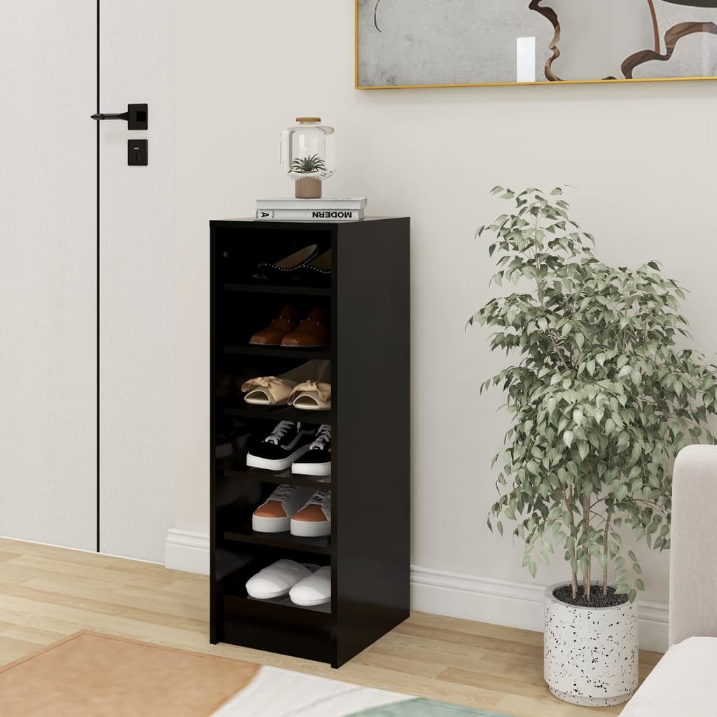 Vidaxl shoe cabinet 31.5x35x90 cm processed wood black