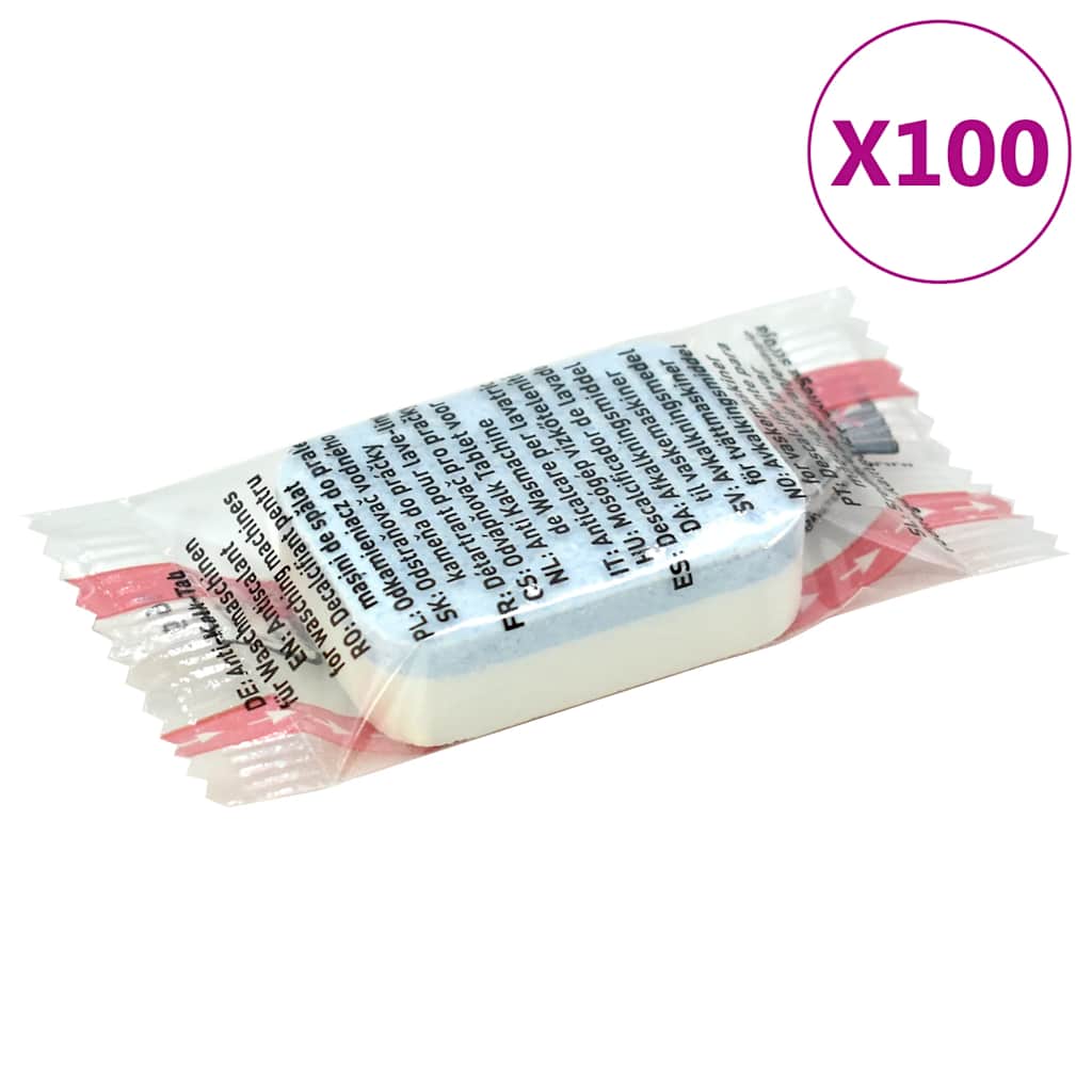 VidaXL Skalbimo mašinų valymo tabletės 100 vnt. apsaugo nuo kalkių nuosėdų ir purvo