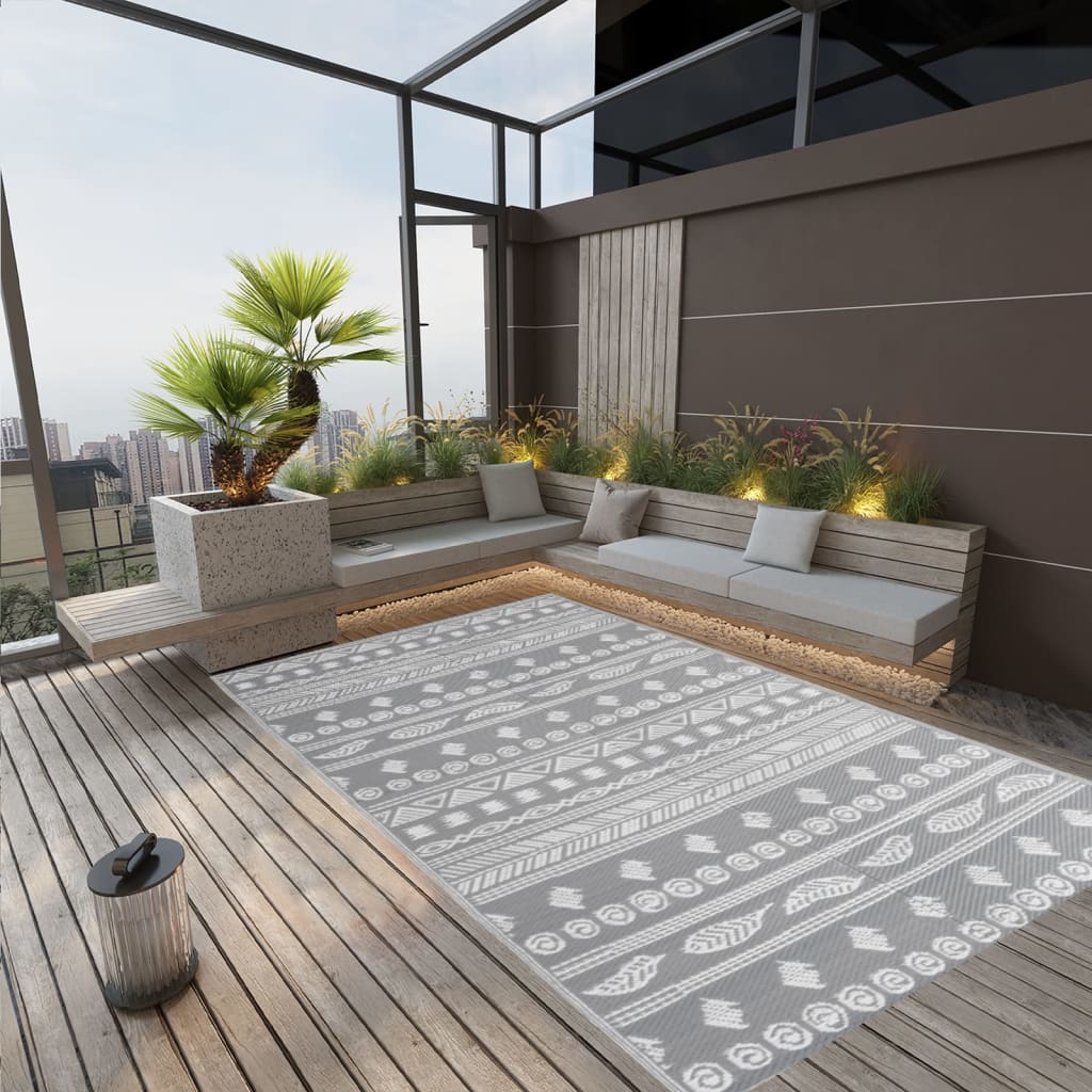 Vidaxl outside rug Arakil 140x200 cm Polypropene gray
