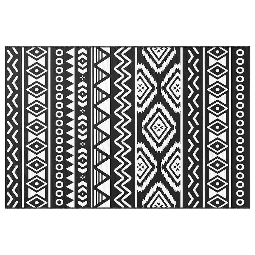 Vidaxl zunanja preproga Arakil 120x180 cm polipropena črna