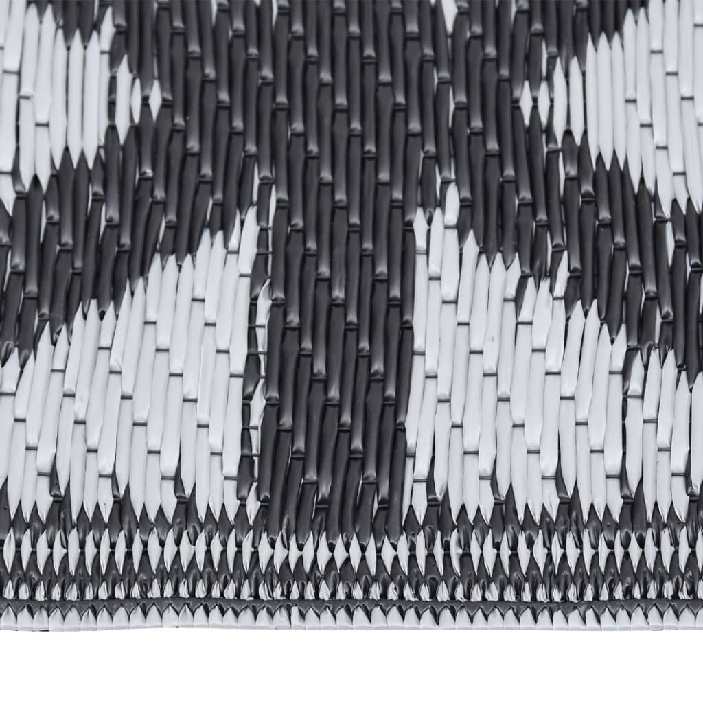 Vidaxl afuera de la alfombra Aakil 80x250 cm Polypropene Negro