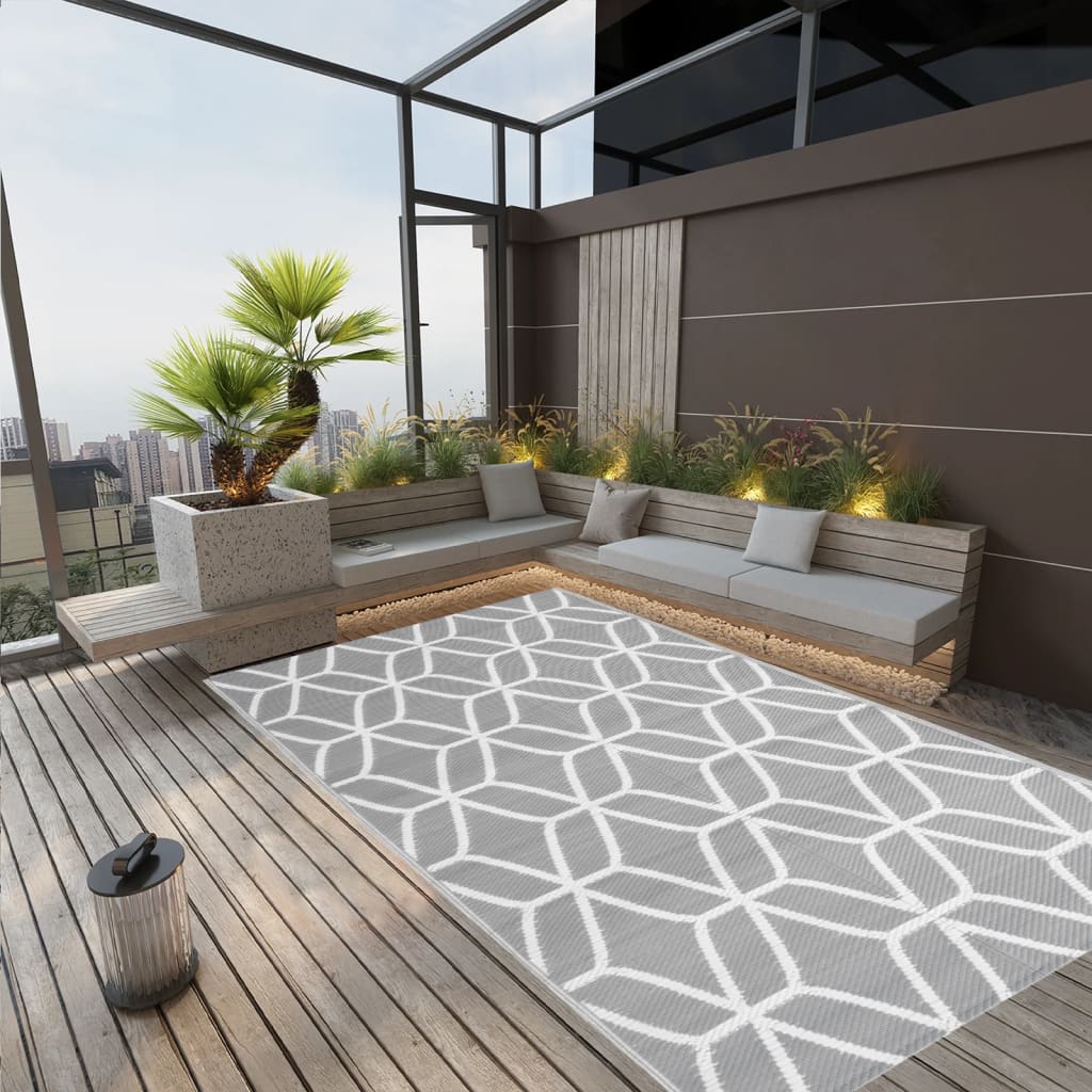 Vidaxl outside rug Arakil 140x200 cm Polypropene gray
