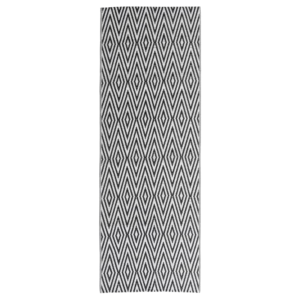 Vidaxl zunanja preproga Aakil 80x250 cm polipropen črna