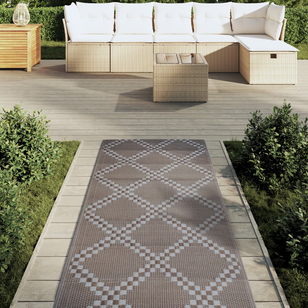 Vidaxl zewnętrzny dywan Arakil 80x250 cm Polipropen Brown