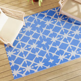 Vidaxl à l'extérieur du tapis Arakil 140x200 cm en polypropène bleu et blanc