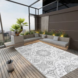 Vidaxl afuera de la alfombra Arakil 140x200 cm pp gris claro