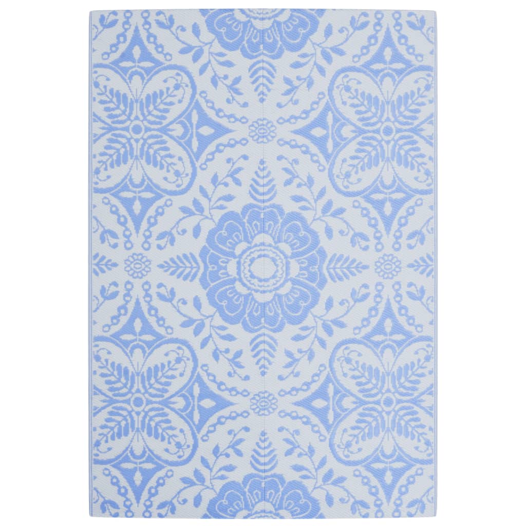 Vidaxl ausserhalb vun Rug Arakil 140x200 cm Polypropen Puppelchen blo