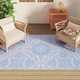 Vidaxl ausserhalb vun Rug Arakil 140x200 cm Polypropen Puppelchen blo