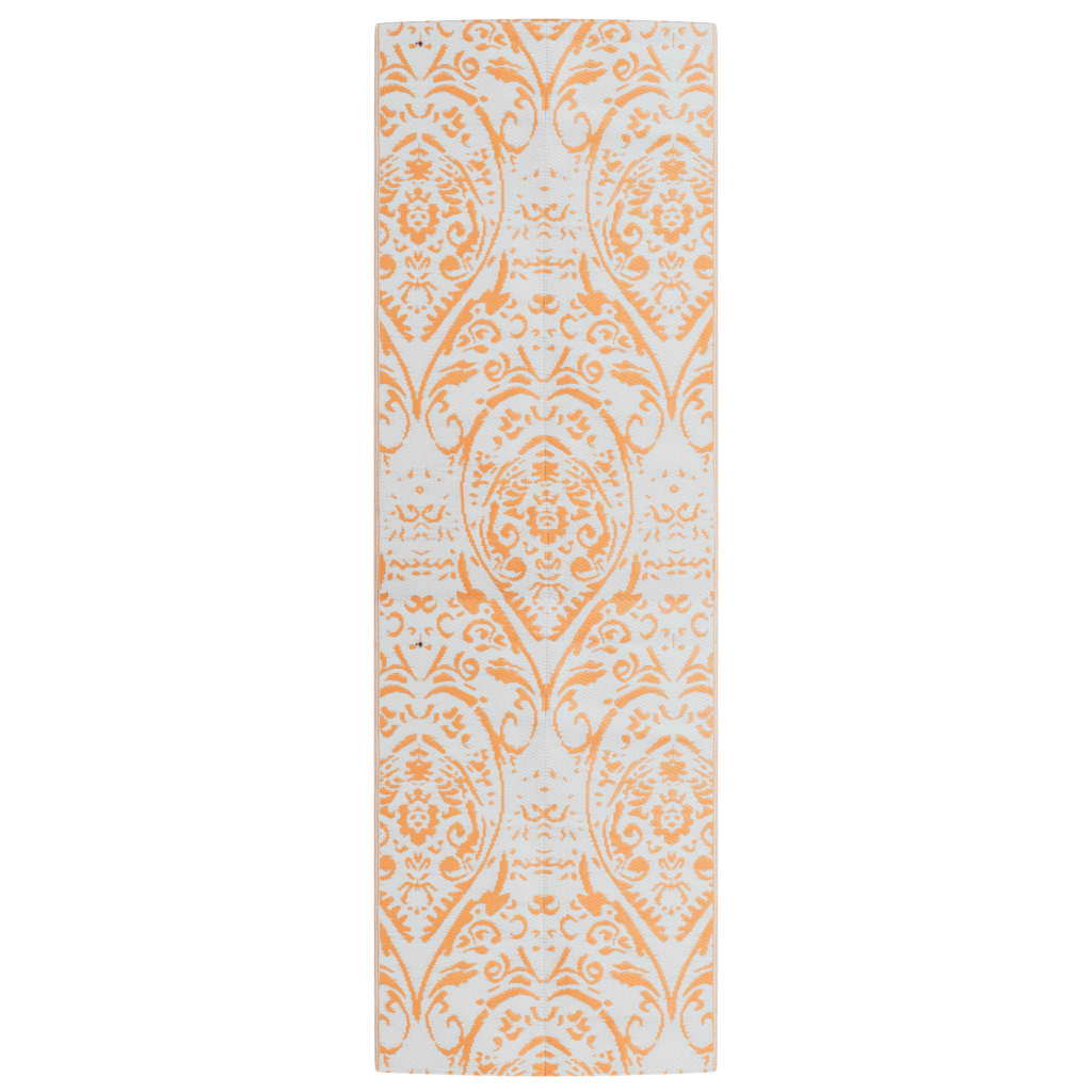 Vidaxl zewnętrzny dywan Arakil 80x250 cm PP pomarańczowy i biały