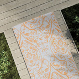 Vidaxl zunanja preproga Arakil 80x250 cm pp oranžna in bela
