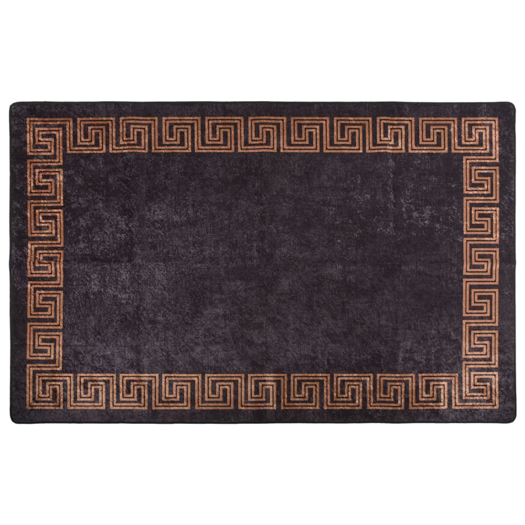 Vidaxl-mattan tvättbar antislip 80x150 cm svart och guldfärgad