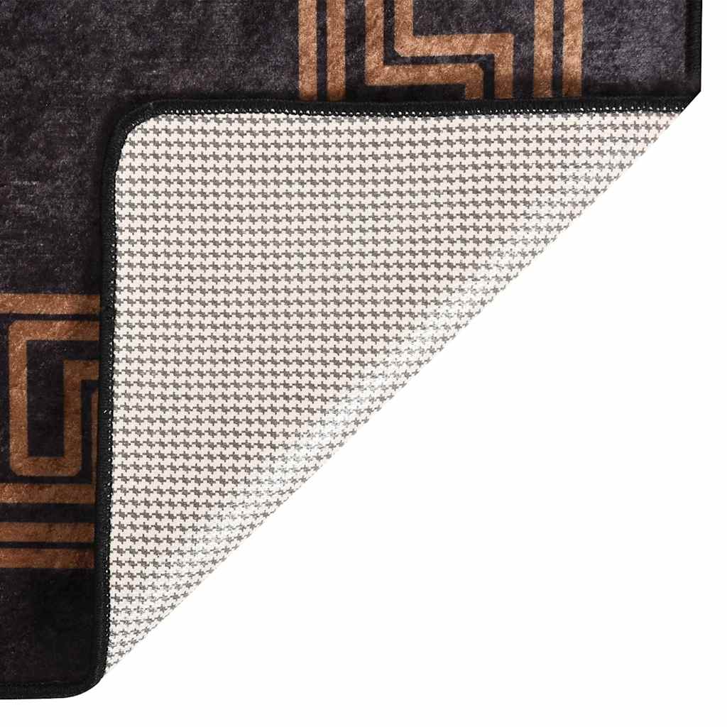 Vidaxl washable non-slip rug 80x150 cm black and gold