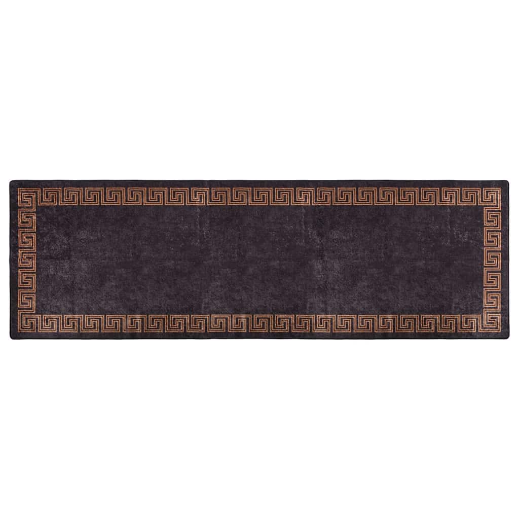 Vidaxl rug washable anti-slip 80x300 cm black and gold colored