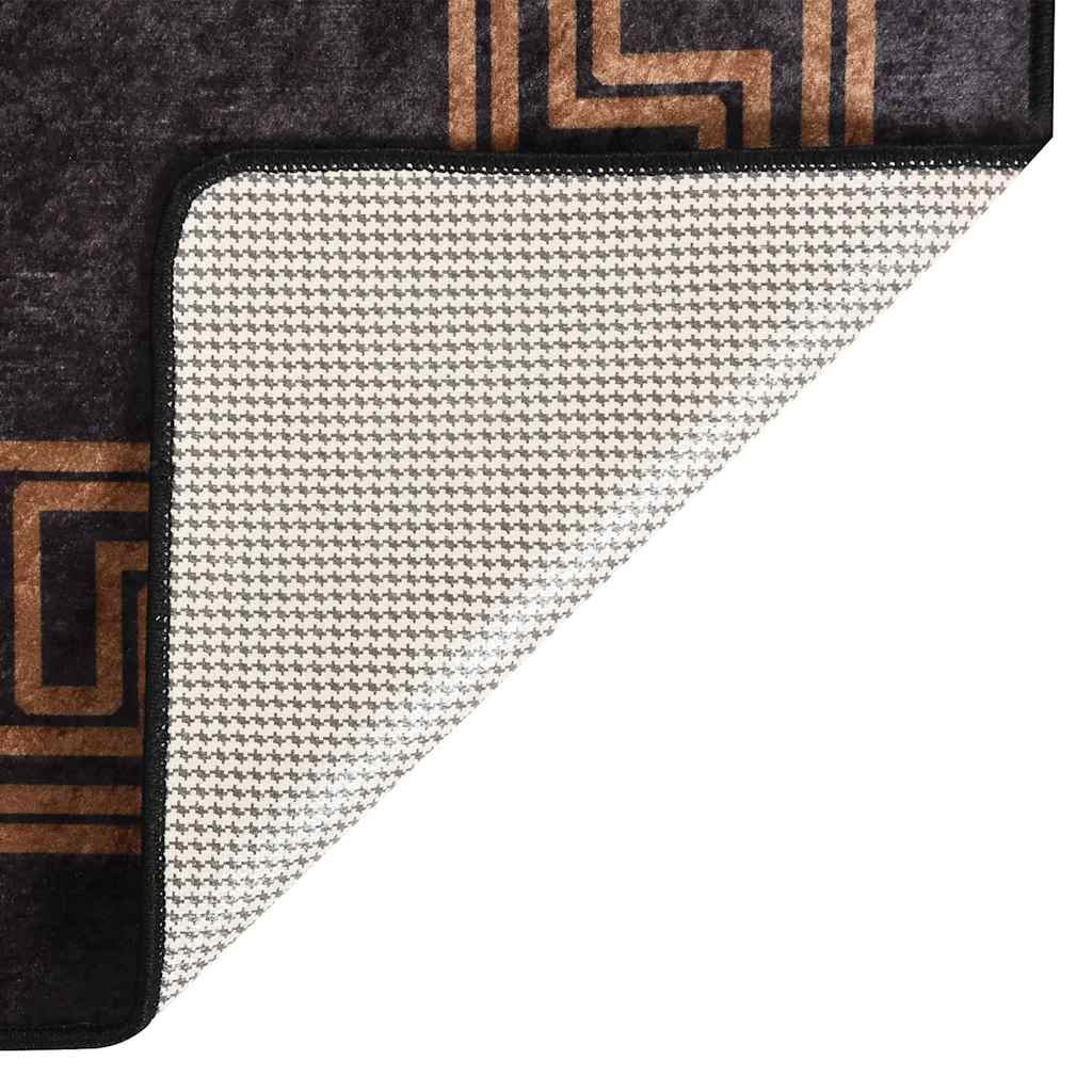Vidaxl rug washable anti-slip 80x300 cm black and gold colored
