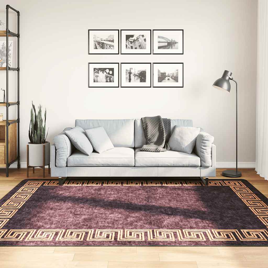 Vidaxl koberec omývatelný anti-skluz 160x230 cm černé a zlaté barvy