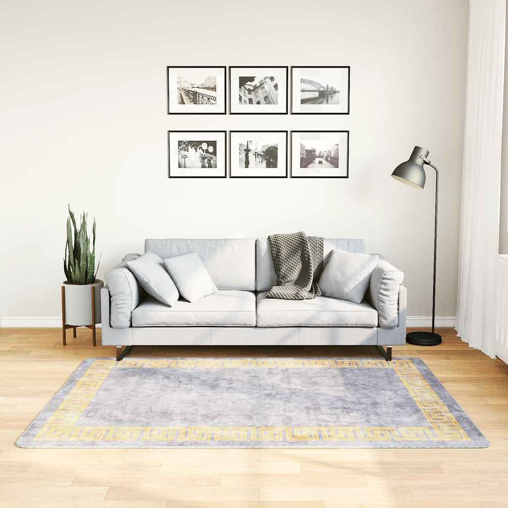 Vidaxl rug washable anti-slip 120x180 cm gray