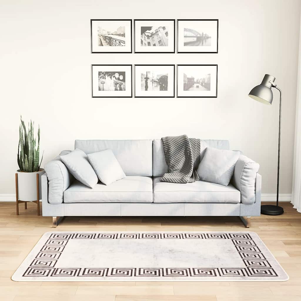 Vidaxl preproga pralni proti zdrsu 80x150 cm lahka bež