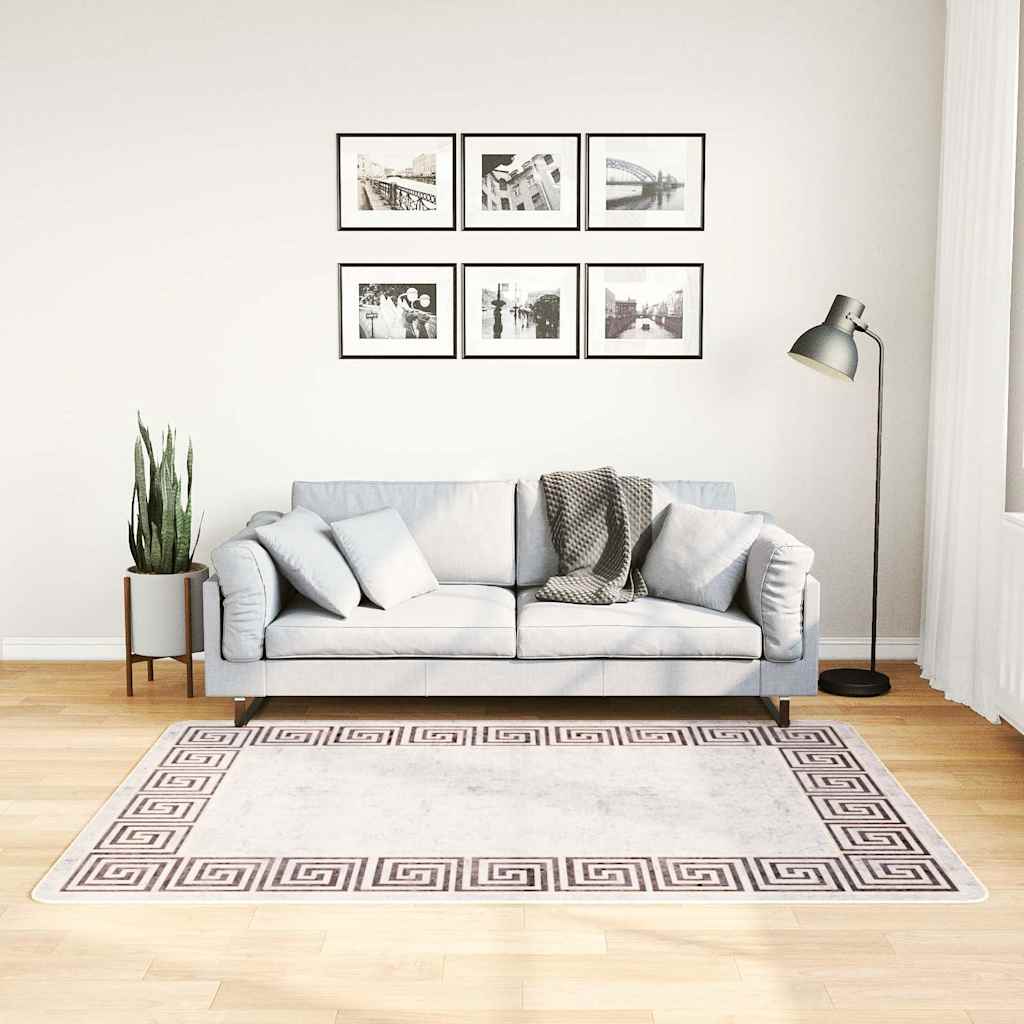 Vidaxl koberec omývatelný anti-skluz 120x180 cm Light Beige