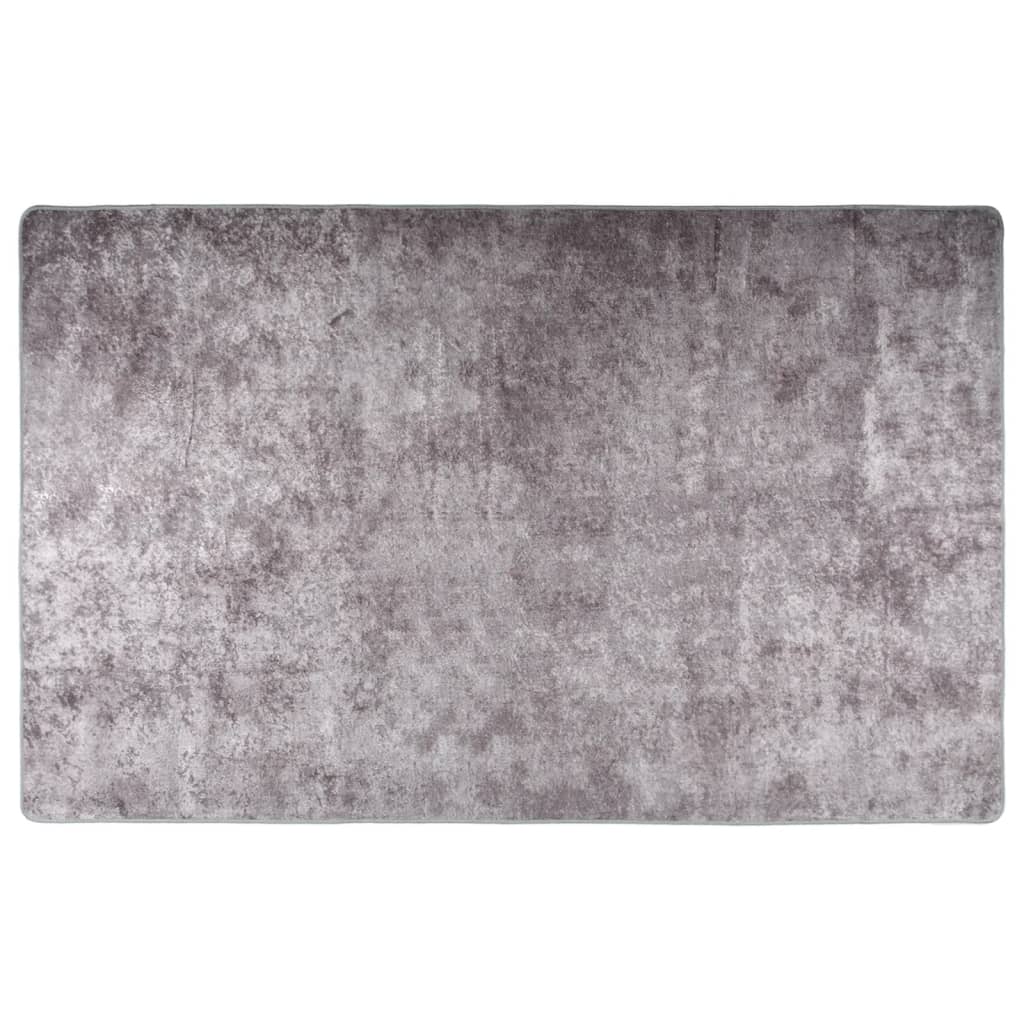 Vidaxl tæppe vaskbart anti-slip 160x230 cm grå