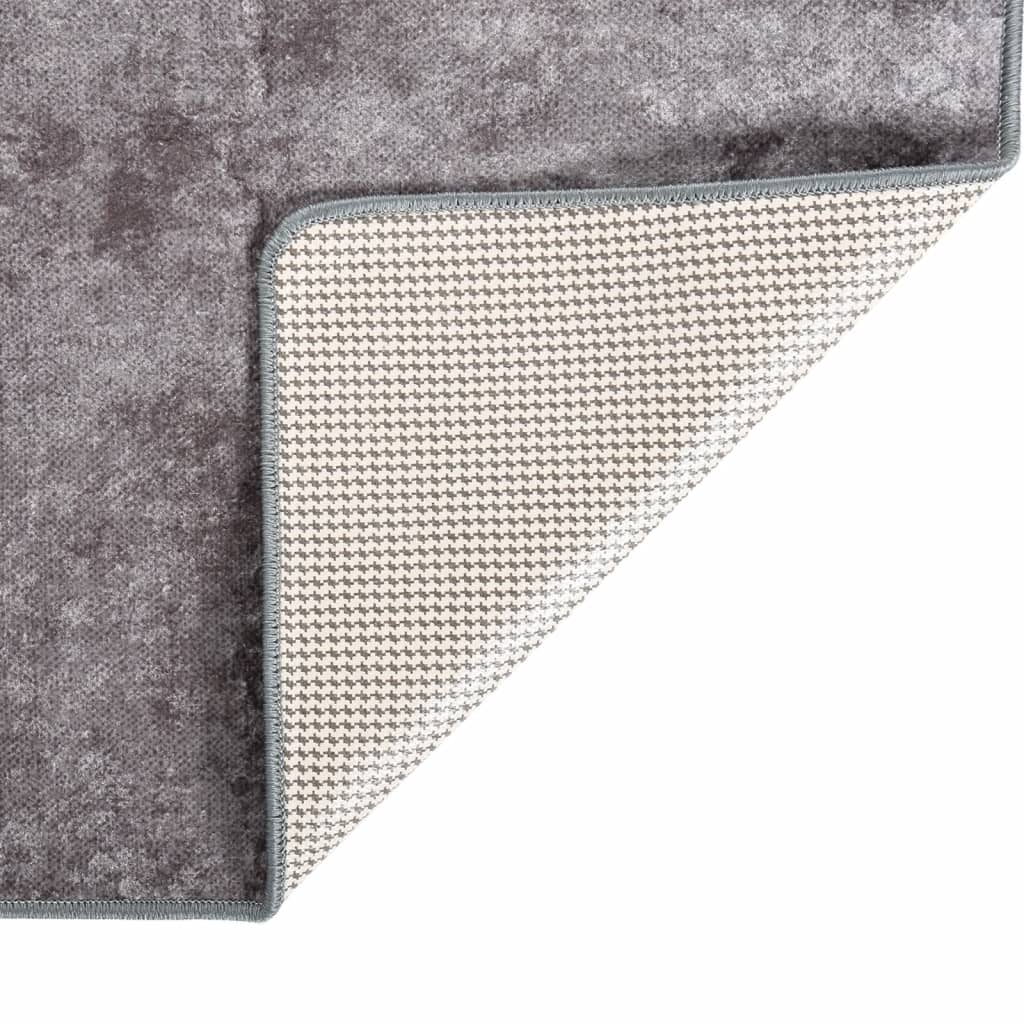 Vidaxl tæppe vaskbart anti-slip 160x230 cm grå