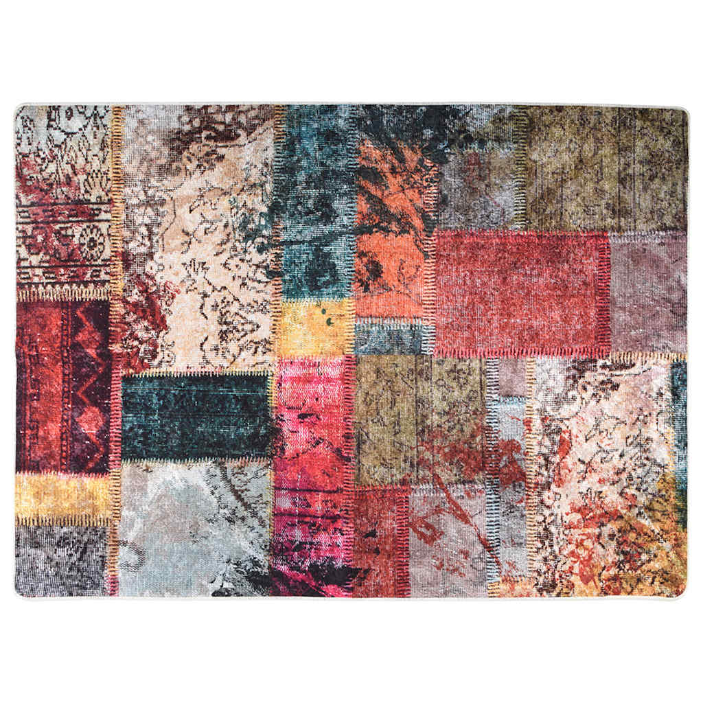Vidaxl Dywanika do mycia Patchwork Anti-Slip Patchwork 120x180 cm wielobarwnie