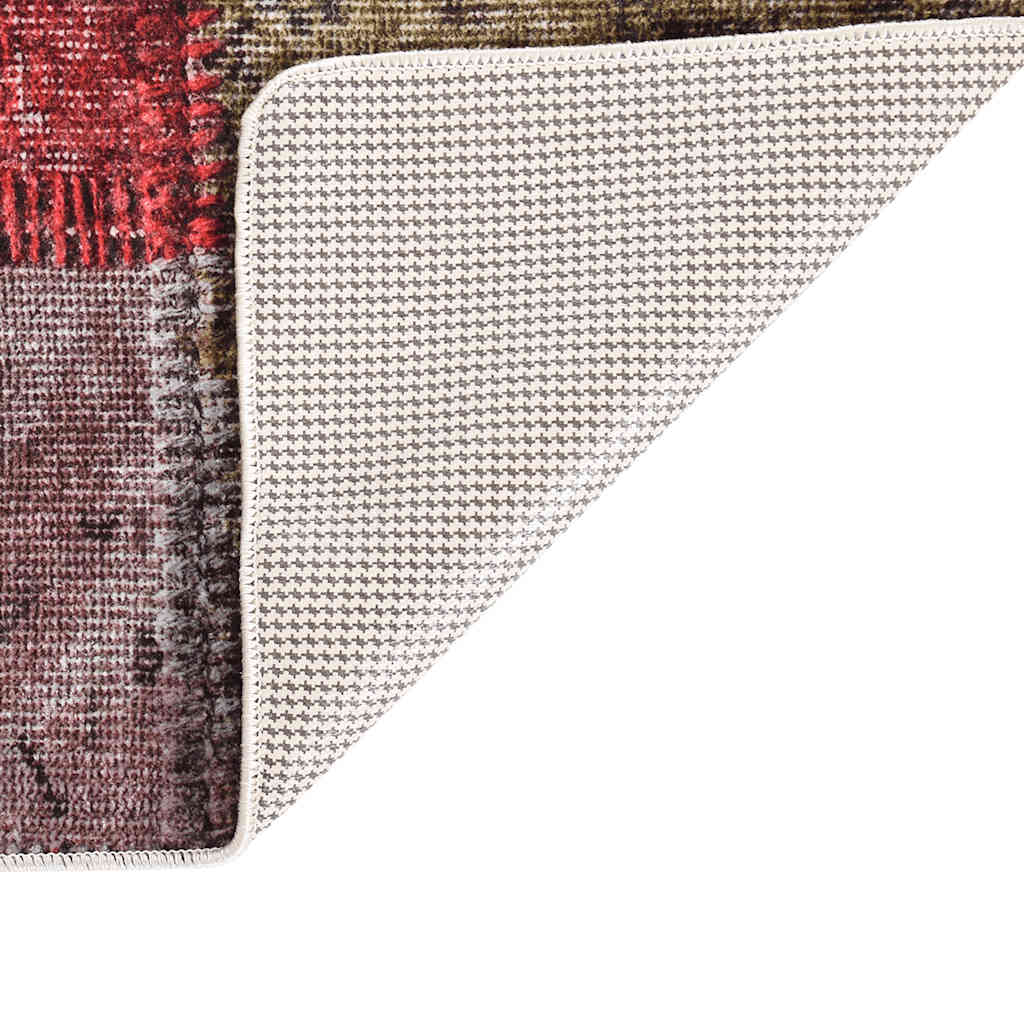 Vidaxl tæppe vaskbart anti-slip patchwork 160x230 cm flerfarvet