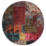 Vidaxl tæppe vaskbart anti-slip patchwork ø120 cm flerfarvet