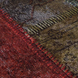 Vidaxl tæppe vaskbart anti-slip patchwork ø120 cm flerfarvet